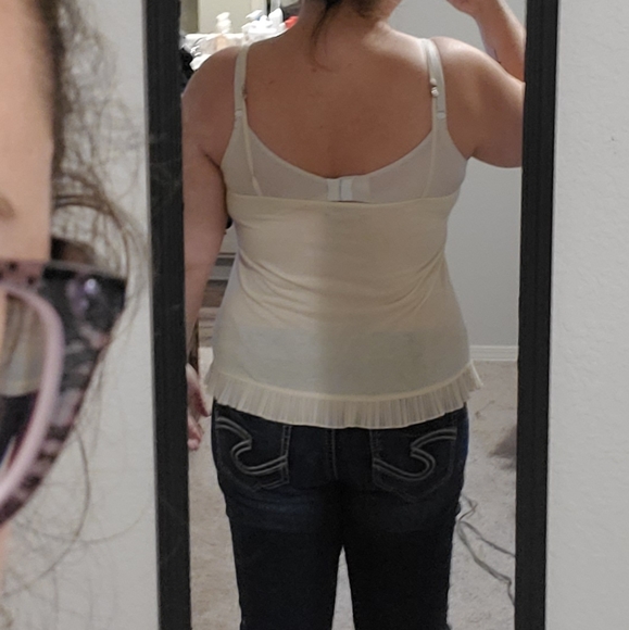 White American eagle tank top lace and ruffles L - Picture 2 of 5